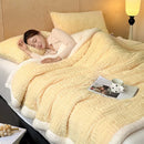 GobekUsa Jacquard Lamb Wool Double-Layer Blanket for Cozy Comfort & Style