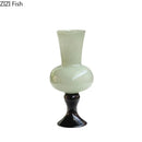GobekUsa Goblet Glass Vase for Desk Decoration with Artificial Flowers