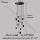 GobekUsa LED Staircase Chandelier: Adjustable Modern Living Room Lighting for Villa Decoration