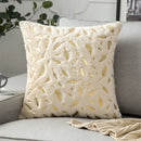 GobekUsa Golden Fur Cushion Cover White 43x43 - Luxury Home Decor Pillow Case