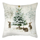 GobekUsa Christmas Soft Plush Cushion Cover Cute Rabbit Deer Pillowcase 45x45cm