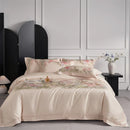 GobekUsa Flowers Pattern 1000TC Egyptian Cotton Luxury Bedding Set & Silk Duvet Cover