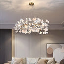 GobekUsa Ginkgo Leaves Chandelier: Nordic Luxury Pendant Lamp for Hotel, Stairs, Living Room