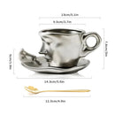 GobekUsa Ceramic Kissing Couple Tea Cup Set with Saucer and Spoon