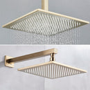 GobekUsa Gold Thermostatic Rainfall Shower Faucet Mixer Set for Bathroom with Ceiling Wall Mount