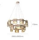 GobekUsa Elegant Smoky Glass Chandelier Ceiling Lighting for Dining Living Bedroom