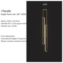 GobekUsa LED Geometry Stair Chandelier - Luxury Nordic Villa Pendant Fixture for Modern Living