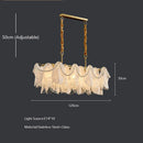 GobekUsa LED Glass Hanging Lamp Golden Leaf Shape Modern Pendant Light