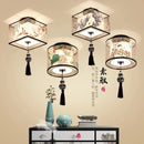 GobekUsa Lotus Chinese Chandelier Ceiling Lamp Simple Corridor Painting LED Lighting