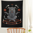 GobekUsa Cat Coven Tapestry Wall Hanging - Cool Black Witchcraft Decor for Living Room and Bedroom