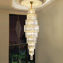 GobekUsa LED Rotating Staircase Chandelier for Luxurious Duplex Living & Villa Décor