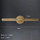 GobekUsa Brass Copper Mirror Front Wall Lamp for Bedroom Bathroom Hotel Foyer E14 Bulb
