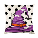 GobekUsa Halloween Pumpkin Linen Cushion Cover Set for Home Sofa Bedroom Decor