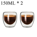 GobekUsa Double Wall Borosilicate Glass Mug Set for Tea Coffee Juice Bar Drinkware