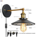 GobekUsa Gold Industrial LED Wall Lamp for Loft Stair, Coffee Bar, Bedroom