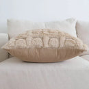 GobekUsa Cream Geometric Faux Fur Pillow Case for Luxury Home Decor