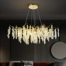 GobekUsa Frosted Aluminum Golden Branch Crystal Chandelier