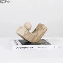 GobekUsa Geometric Stone Ornaments Desk Decoration Modern Artwork Statue Room Decor