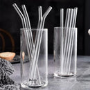 GobekUsa Glass Straw Set for Smoothies Cocktails Bar - Reusable, High Borosilicate Straw