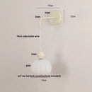 GobekUsa Iron Nordic LED Wall Light with Pull Chain Switch, Adjustable Glass Bedside Lamp