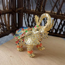 GobekUsa Crystal Animal Figurines Trinket Box Hand Painted Ring Holder Dresser Decor Wedding Gift