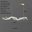 GobekUsa Acrylic Ribbon LED Ceiling Chandelier for Living Room, Modern Dining Pendant Lamp