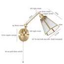 GobekUsa Clear Glass LED Wall Sconce Switch Light - Nordic Minimalism Design