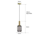Nordic Ribbed Glass Pendant Light in Green, Grey or Amber