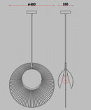 GobekUsa LED Oyster Pendant Lamp: Adjustable Hanging Light for Loft Bedroom Decor