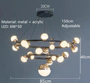 GobekUsa Gold Balls LED Chandelier: Art Deco Round Lighting with Acrylic Balls for Home Décor