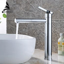 GobekUsa Brass Bathroom Faucet Vessel Sink Mixer Swivel Spout Deck Mounted White Tap