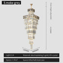 GobekUsa Crystal Chandelier: Duplex Villa Spiral Staircase Pendant Light