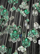 GobekUsa Crystal Cube Pendant Light: Modern Designer Chandelier for Home & Hotel Settings