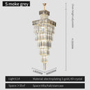 GobekUsa Crystal Chandelier: Duplex Villa Spiral Staircase Pendant Light