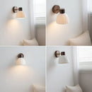 GobekUsa Ceramic Walnut Wood Wall Light - Modern Nordic Bar Reading Bedside Lamp