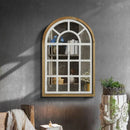 GobekUsa Gothic Rose Window Carved Mirror for Wall Decor in Living Room or Bedroom