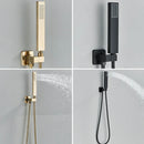 GobekUsa Brushed Gold LED Rainfall Shower Set with Thermostatic Faucet