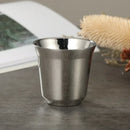 GobekUsa Double Wall Espresso Mugs 80ml - Set of 2 Stainless Steel Heat Insulated Cups