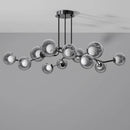 GobekUsa Glass Globe Black Led Pendant Chandelier - Nordic Style Dining Room Decor