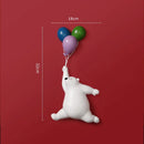 GobekUsa Flying Bear Figurines Balloon Polar Bears Resin Decoration Modern Gift for Boy/Kids