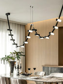 GobekUsa Black Leather Pendant Light for Dining Room Home Decor