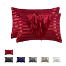 GobekUsa Luxe Jacquard Stripes Pillow Cover Set - Queen & King Size Home Pillowcases