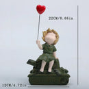 GobekUsa Balloon Girl Tank Art Figure Resin Statues Collection for Interior Decor