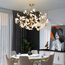 GobekUsa Gold Branches Chandelier Porcelain Leaves Pendant Lights