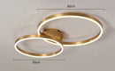 GobekUsa Golden Coffee Round Circle LED Ceiling Light with Acrylic Lampshade - Creative Living Room Fixture