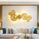 GobekUsa Gold Flower Copper Frame Wall Sconce for Hotel Dining Room Lighting
