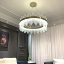 GobekUsa Crystal LED Chandelier: Luxury Dimmable Pendant Light for Bedroom, Living, Dining Room