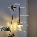 GobekUsa Glass Copper LED Wall Lamp Modern Corridor Bedside Light