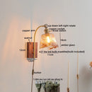GobekUsa Ceramic Walnut LED Wall Lights Modern Bedside Lamp - Knob Switch