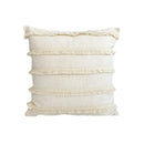 GobekUsa Boho Linen Cotton Pillow Cover with Tassels - Beige Square/Rectangular 45x45cm/30x50cm